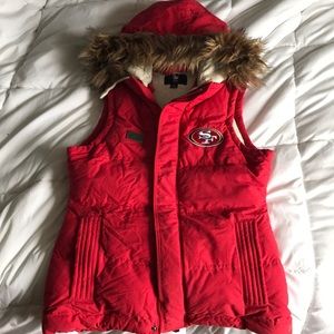49ers Vest with removable hood